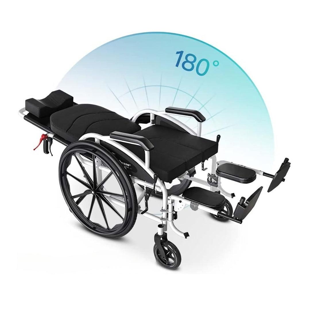 Recliner Wheelchair with U Cut Commode & Seat - Foldable - AeonCare
