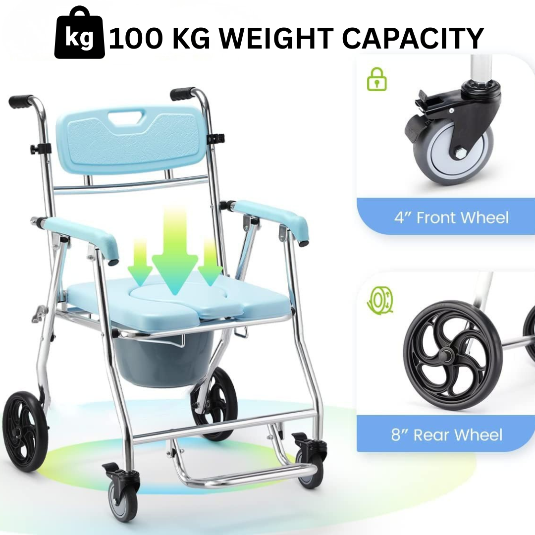 Foldable Commode Aluminium Wheelchair