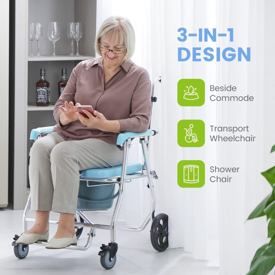 Foldable Commode Aluminium Wheelchair