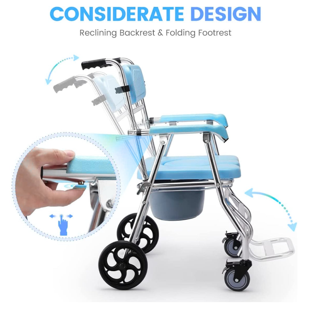 Foldable Commode Aluminium Wheelchair