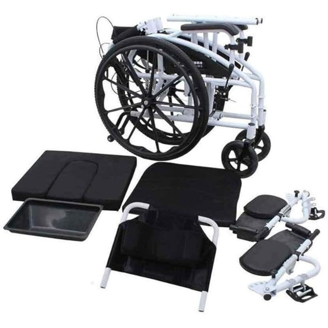 Recliner Wheelchair with U Cut Commode & Seat - Foldable