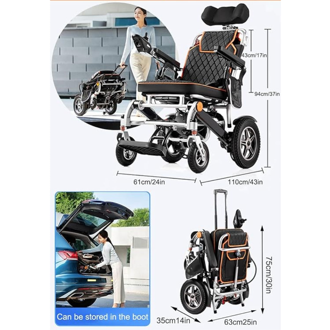 Reclining Electric Wheelchair - Easy Foldable Electric Wheelchair