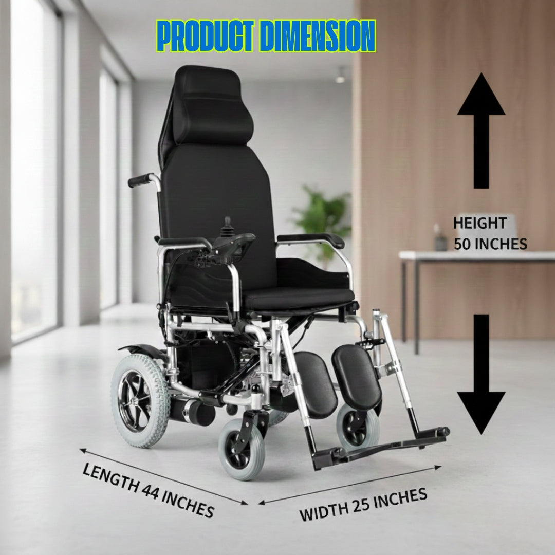 EVOX - Electric Recliner Wheelchair with Remote - Foldable