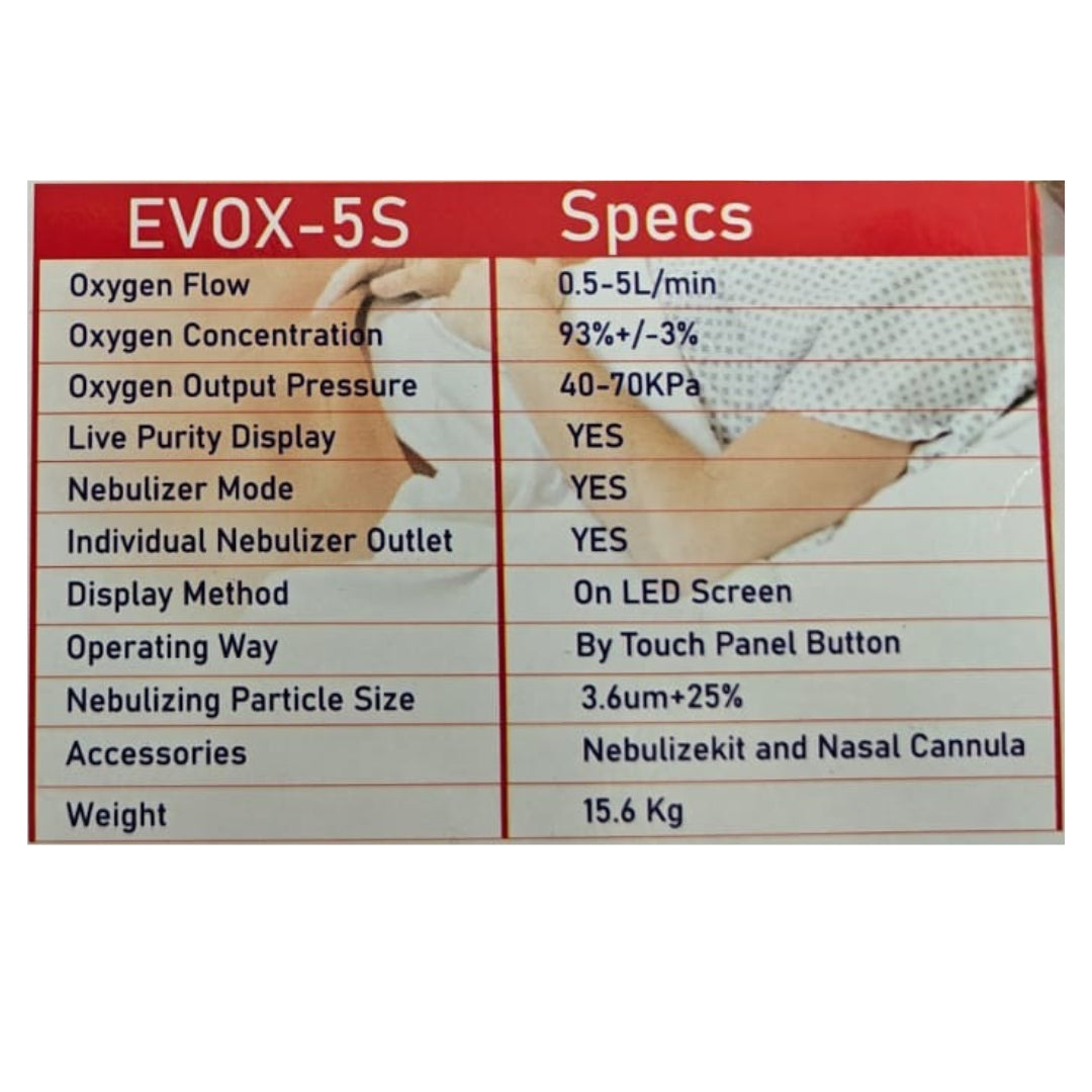 5s oxygen concentrator - 5 Litre