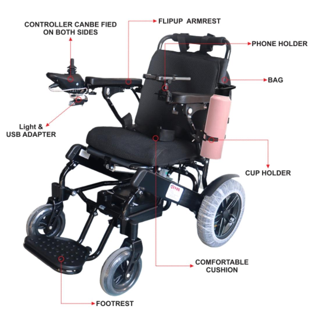 Electric Back Recline Wheelchair Auto Fold with Remote - Aluminum - AeonCare