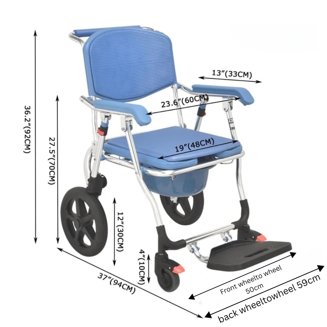 3 in 1 Multipurpose - Foldable Shower Cum Commode Wheelchair 693