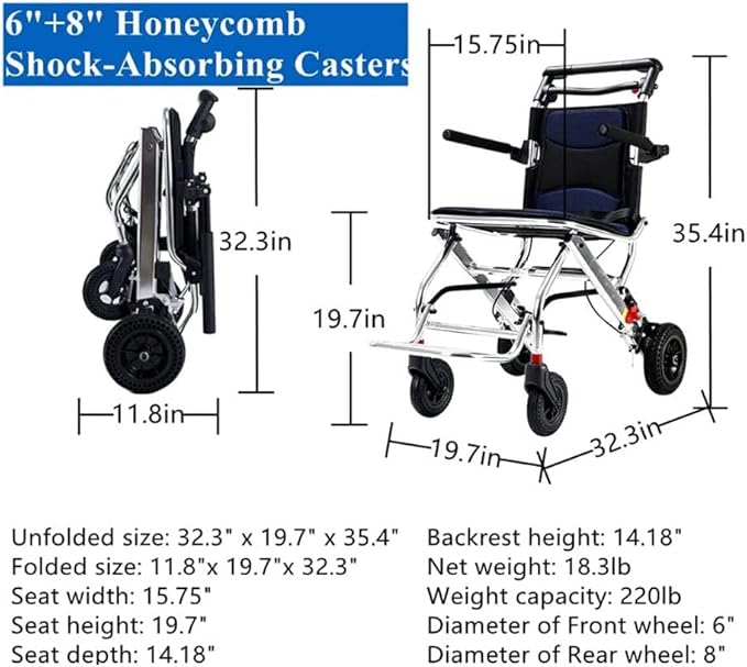 Foldable Lightweight Transit Wheelchair