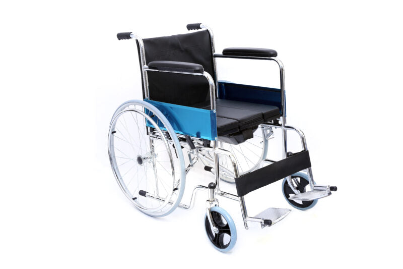 Commode Wheelchair - U Cut Seat, Wheelchair with Commode/Potty