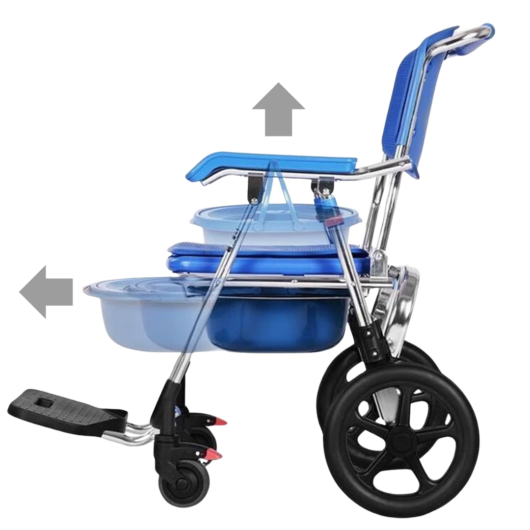 3 in 1 Multipurpose - Foldable Shower Cum Commode Wheelchair