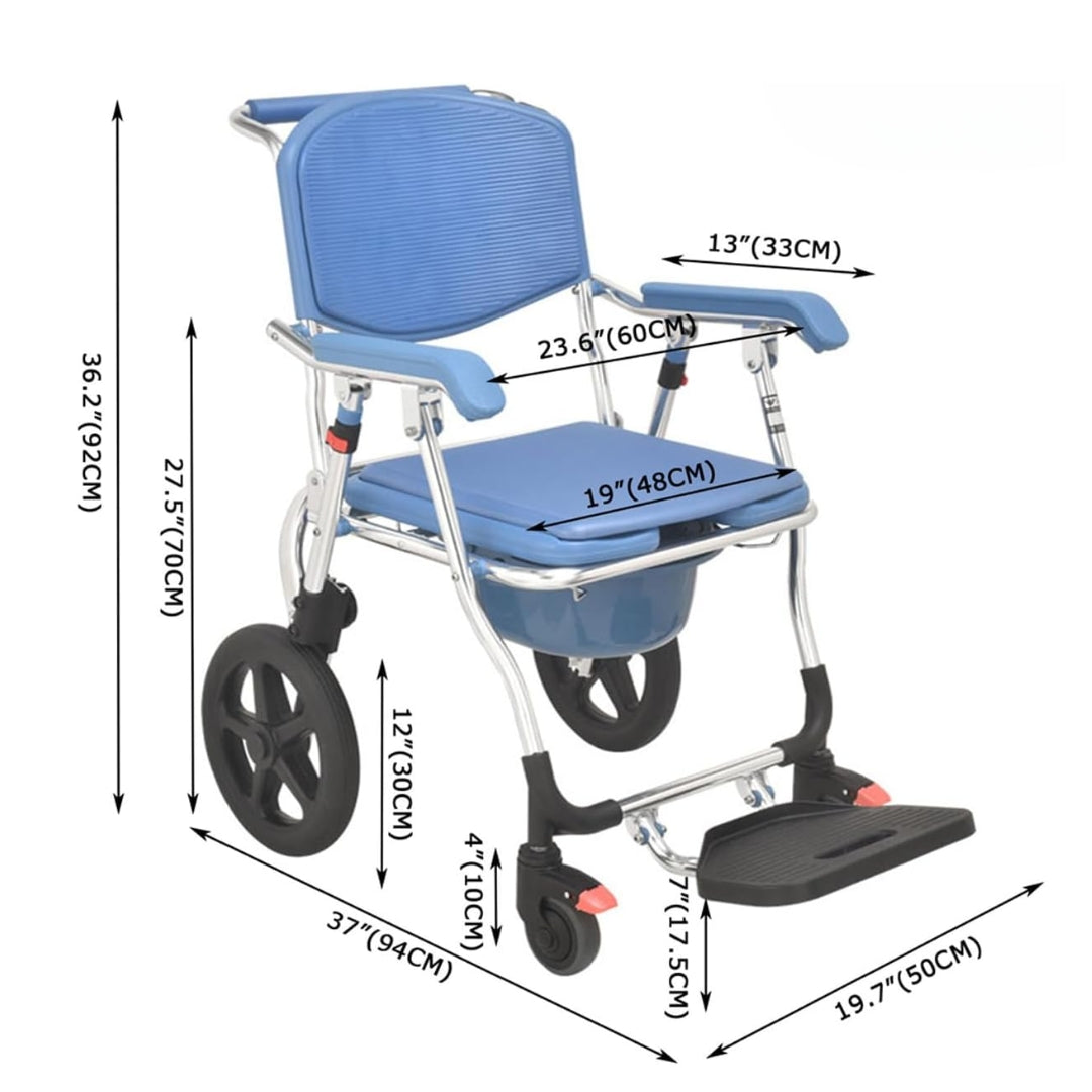 3 in 1 Multipurpose - Foldable Shower Cum Commode Wheelchair