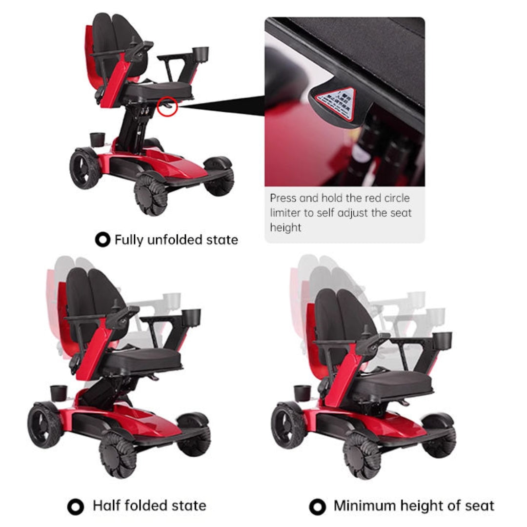 Height Adjustable - All Terrain Premium Electric Wheelchair Foldable