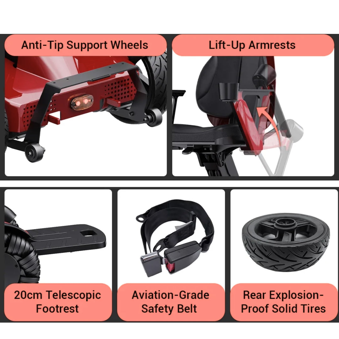 Height Adjustable - All Terrain Premium Electric Wheelchair Foldable