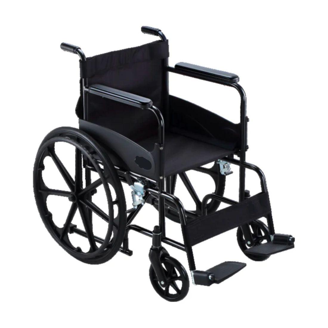 Foldable Lightweight Wheelchair - Black Powder Coated - AeonCare