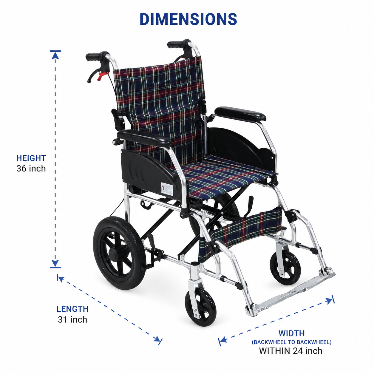 Travel Wheelchair - Foldable with Attender Brake - Aluminum
