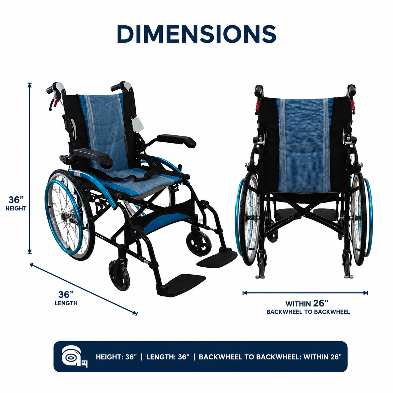 Light Weight & Foldable Wheelchair-Self Propelled Aluminum 863