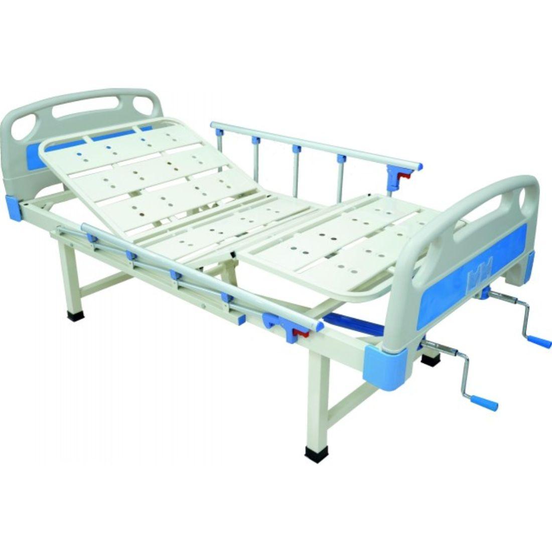 Double Fowler Bed with Side Railing, & IV Stand - AeonCare