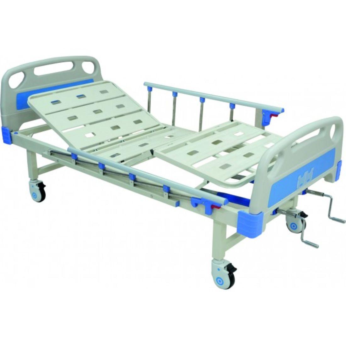 Double Fowler Bed with Castor Wheels, Side Railing, & IV Stand - AeonCare