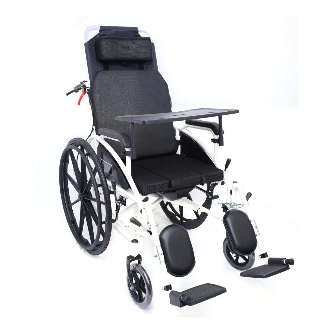 Recliner Wheelchair with U Cut Commode & Seat - Foldable - AeonCare