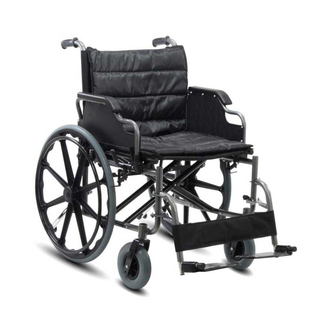 Heavy Duty Wheelchair - Foldable wheelchair with Extra Wide Seat & Weight Capacity upto 125kgs - AeonCare