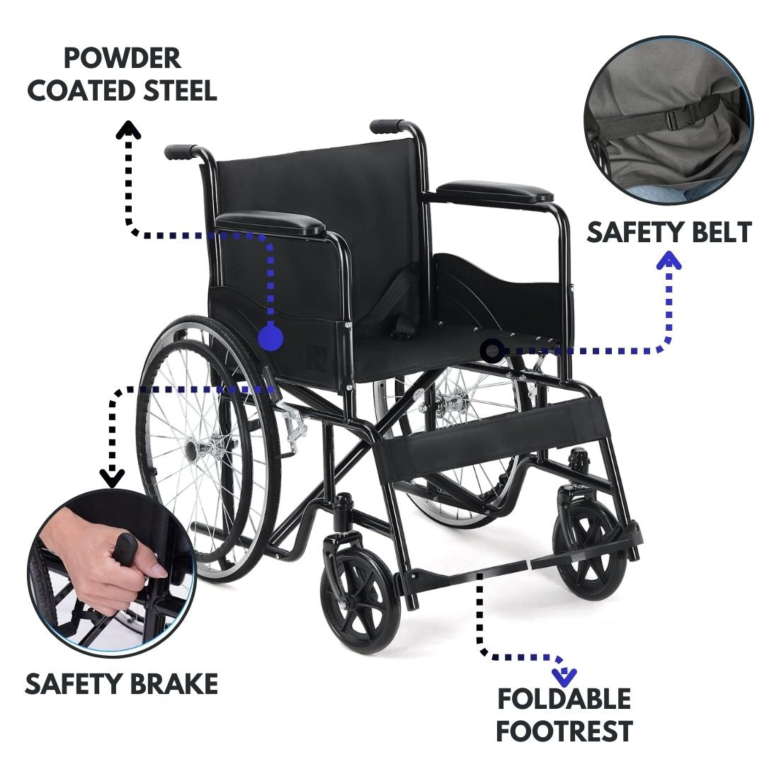 Wheelchair for rent - Foldable Lightweight Wheelchair - Available Only in Chennai