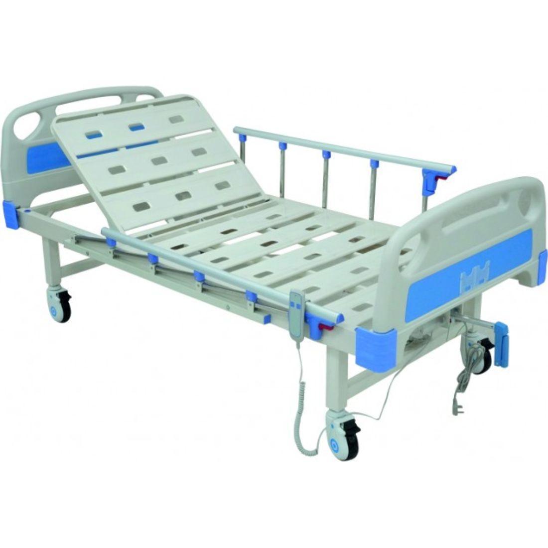 Motorized (Electric) Double Fowler Cot with Castor Wheels, Side Railing, & IV Stand - AeonCare