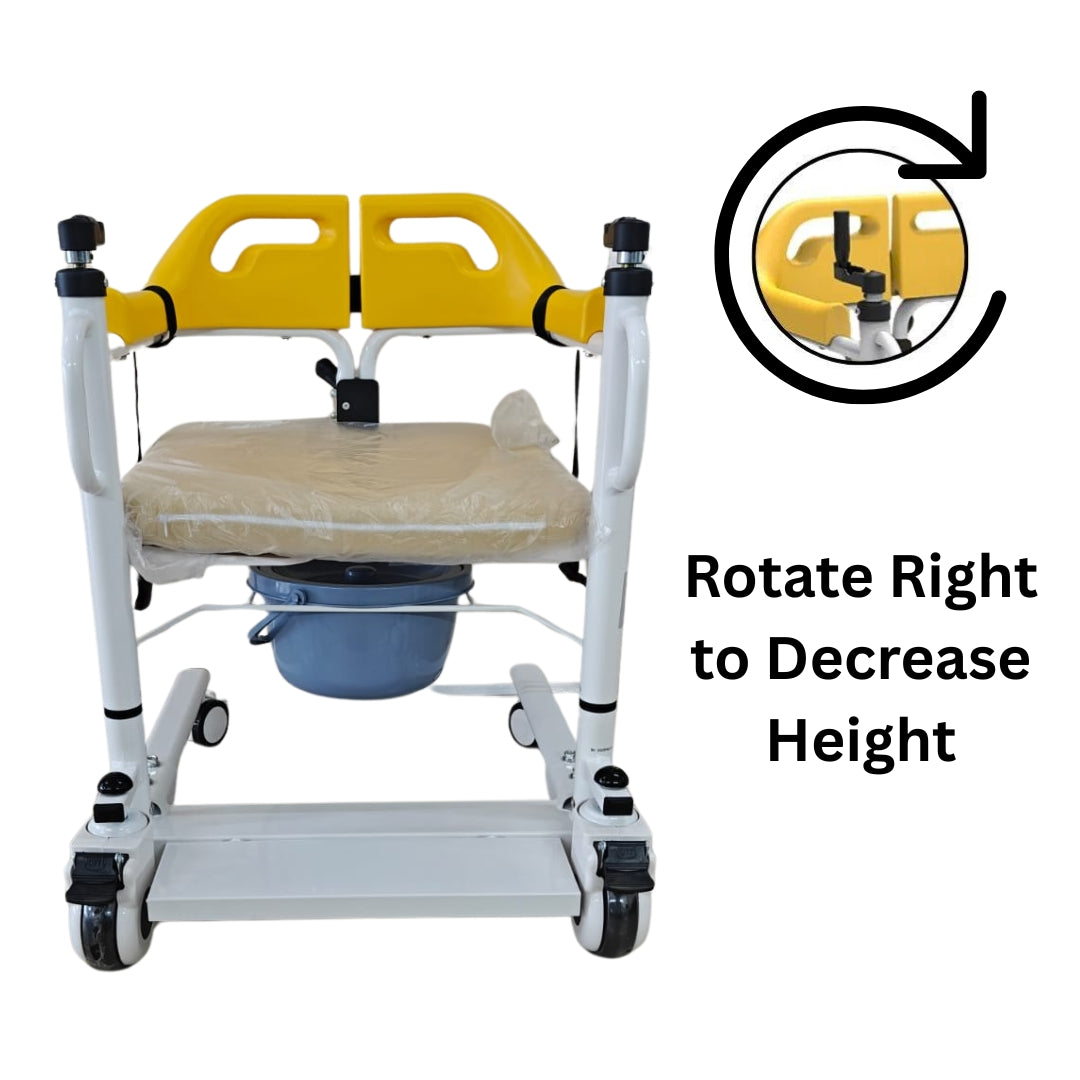 Patient Lift Transfer Wheelchair - Multipurpose Manual Transfer Wheelchair