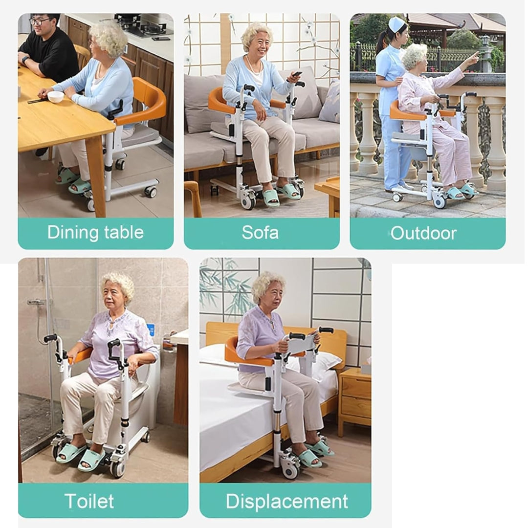 Patient Lift Transfer Wheelchair - Multipurpose Manual Transfer Wheelchair