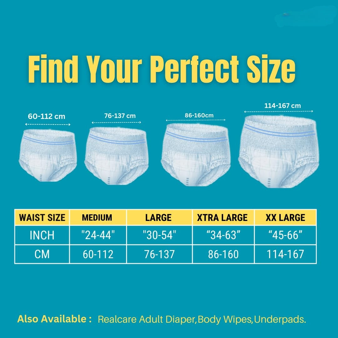 Realcare Overnight Adult Diaper (Tape Style) highly comfort design with Odour Free & Leak Proof