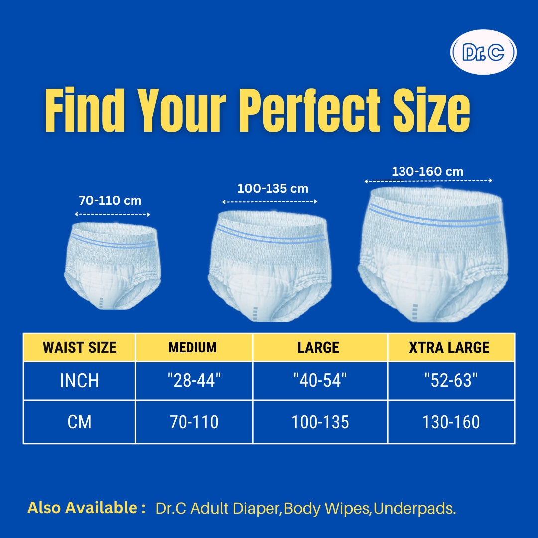 Dr.C Premium Pull-Up Diapers for Adults | 12 hrs Protection