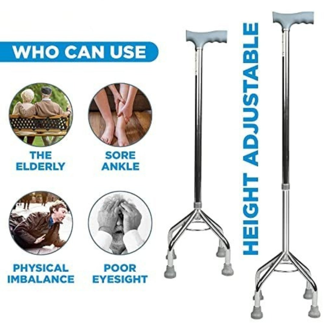 Walking Stick - 4 Leg Height Adjustable