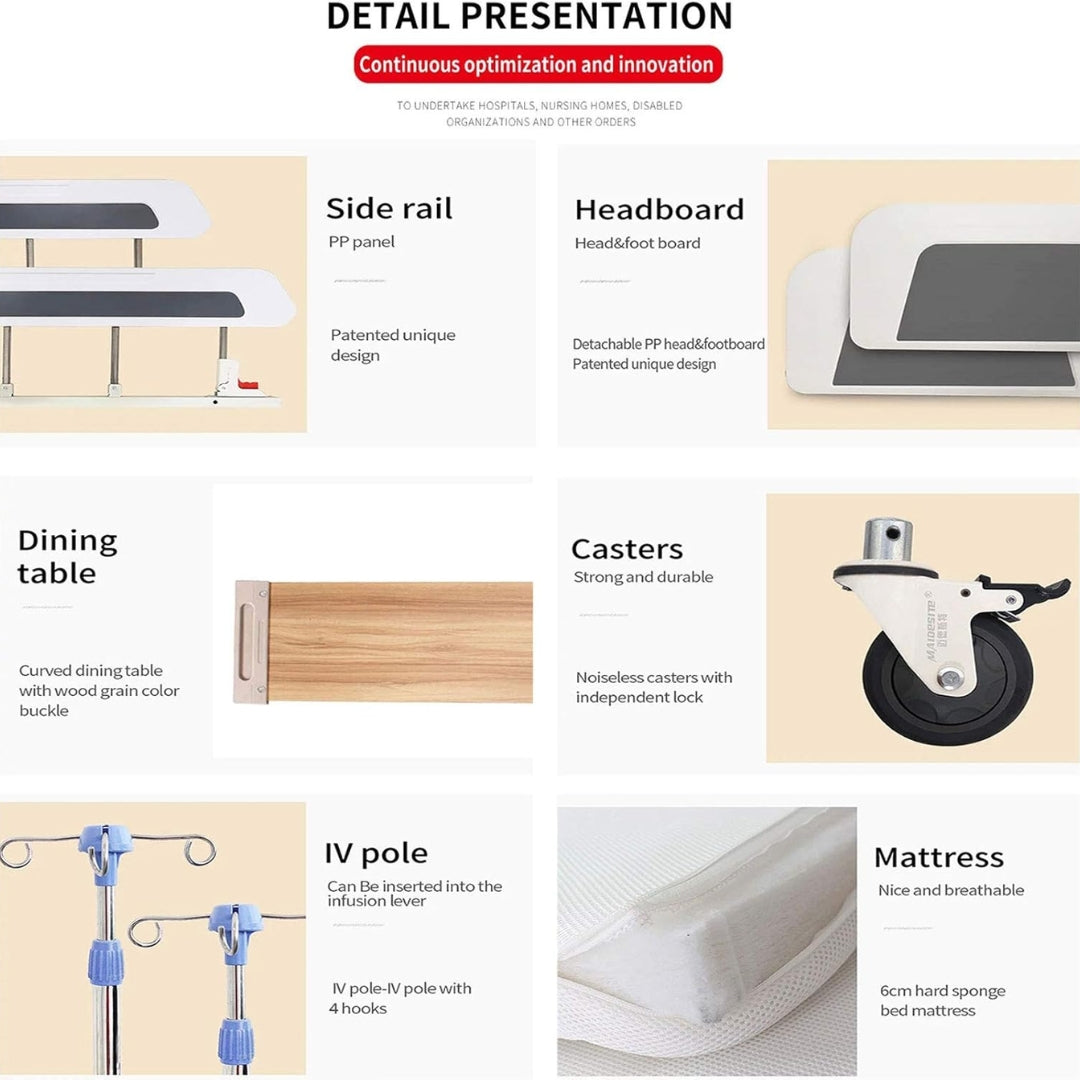 Multi-function Hospital Bed - 3 Function Fowler Cot - Manual