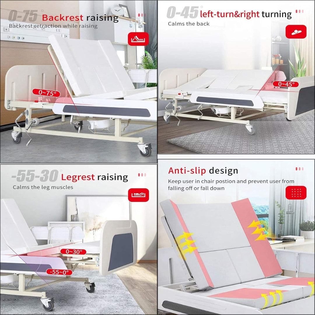 Multi-function Hospital Bed - 3 Function Fowler Cot - Manual