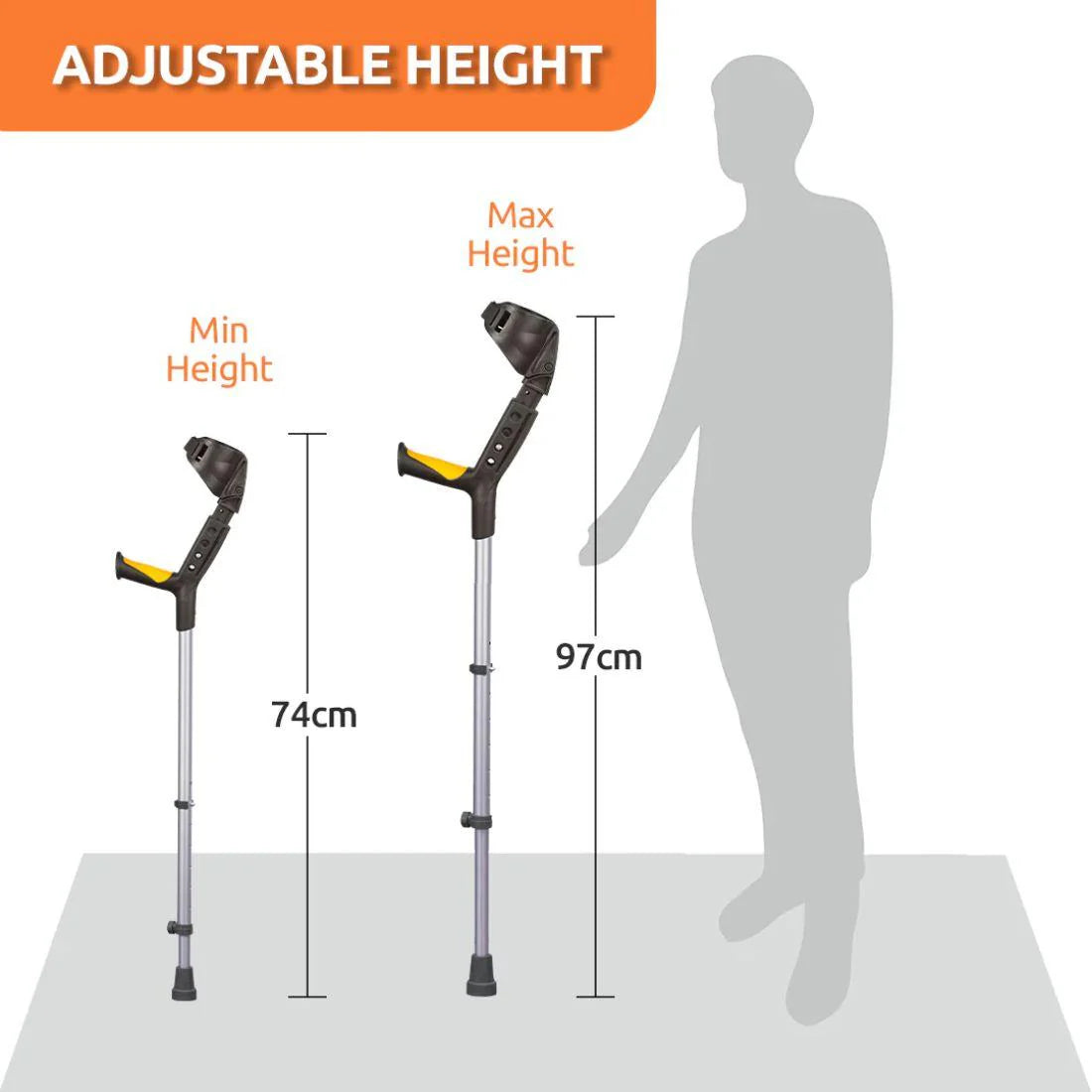 Vissco Astra Plus Elbow Crutch With Height Adjustable