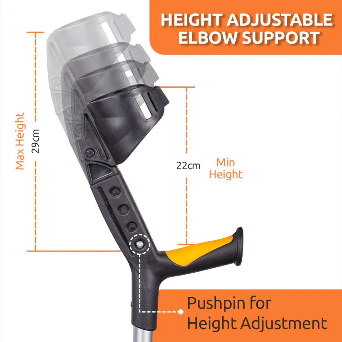 Vissco Astra Plus Elbow Crutch With Height Adjustable