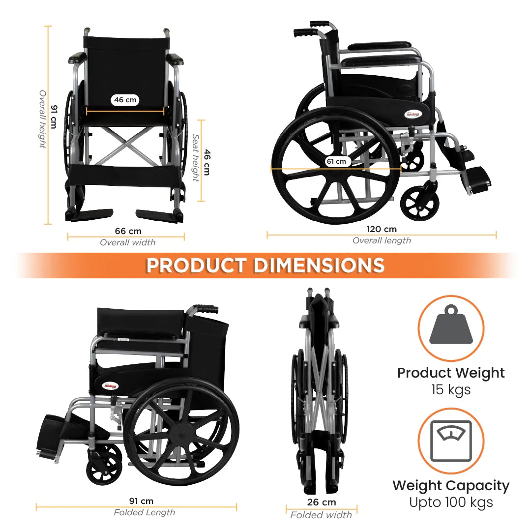 VISSCO - Rodeo Lite Foldable Wheelchair with Mag Wheels - 9983