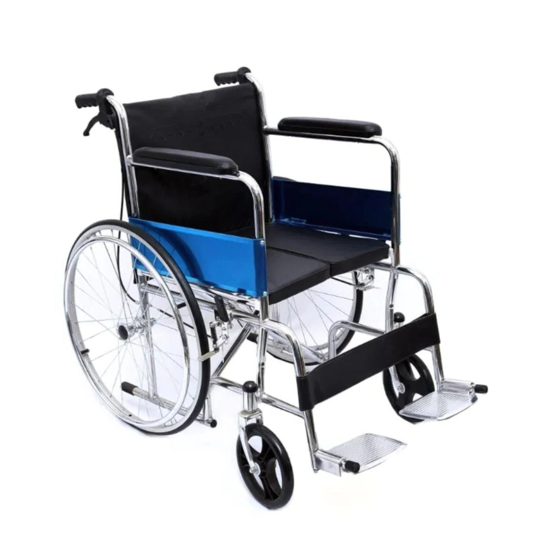 Wheelchair_-_Foldable_Wheelchair_with_Cushion_Seat_Attendant_Brake_-_AeonCare Chennai