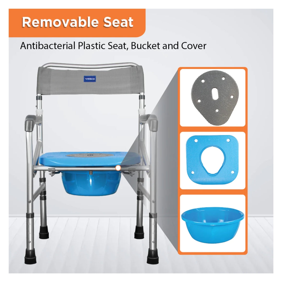 Vissco Foldable Commode Shower Chair (Without Wheels)
