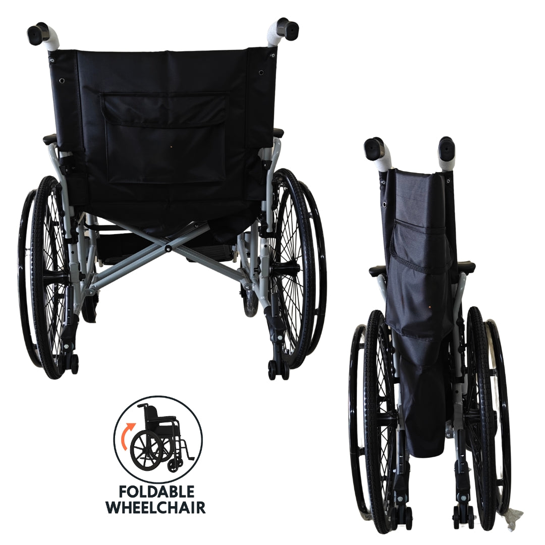Foldable Heavy Duty Wheelchair with 200KG Capacity