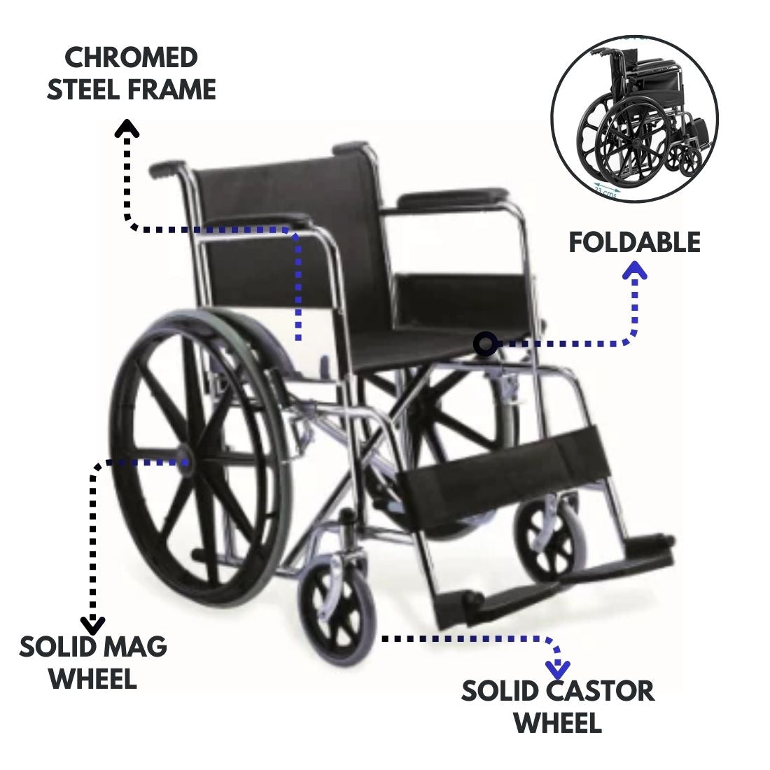 wheelchair with mag wheel at best price in Chennai