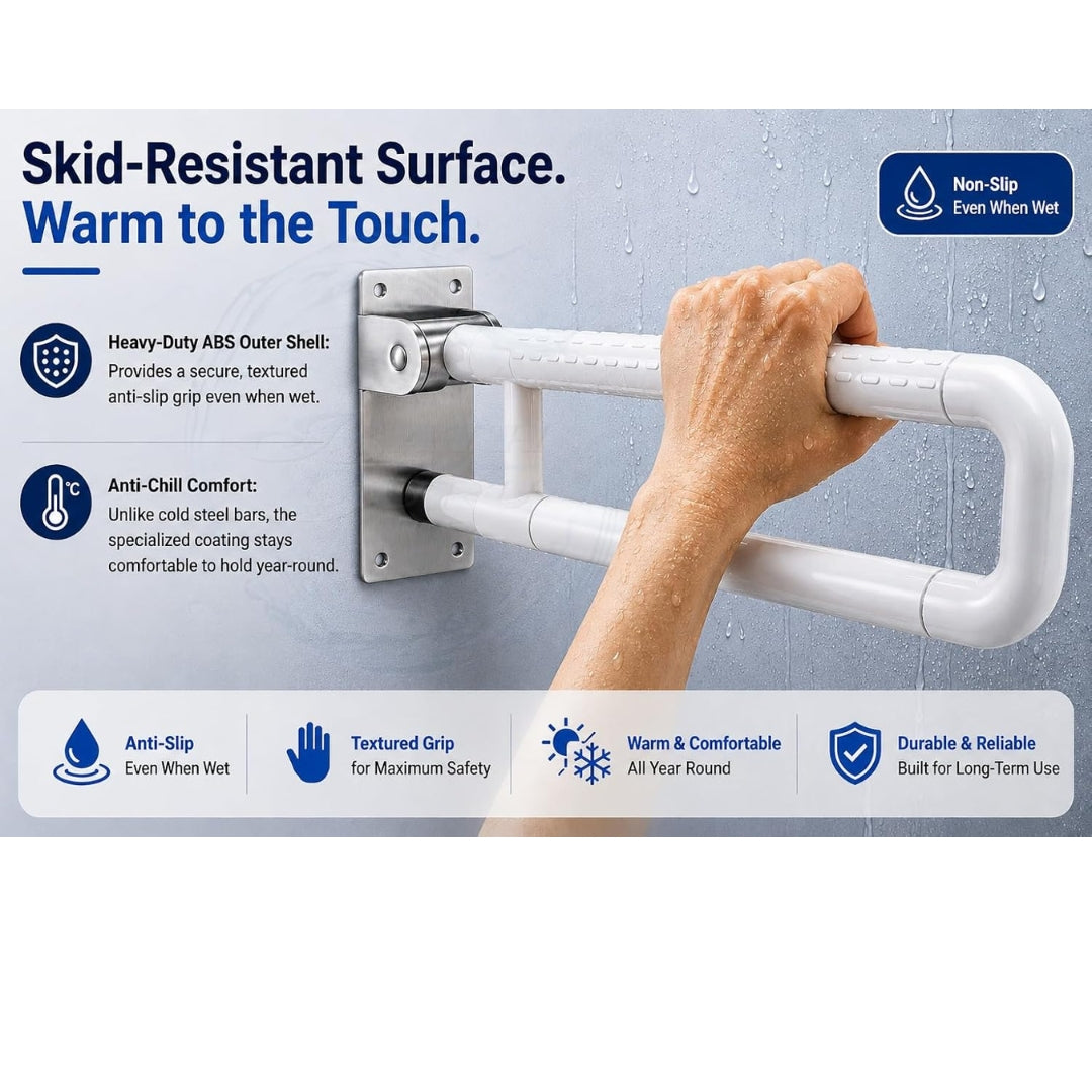 Heavy Duty ABS Grab Bar for Bathroom | U-Shape 24 INCH | Bathroom Handle for Senior Citizen