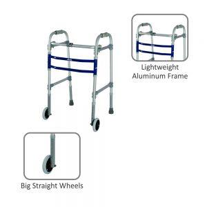 Dura Max Walker (Aluminium) With Straight Wheel - AeonCare