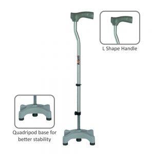 Vissco Avanti L Shape Quadripod Walking Stick - AeonCare