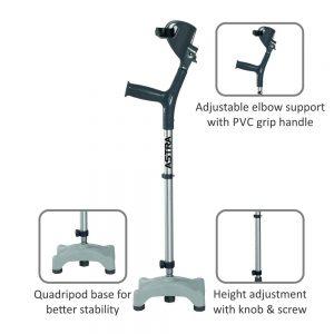 Vissco Astra max elbow crutch - Quadripod base - AeonCare