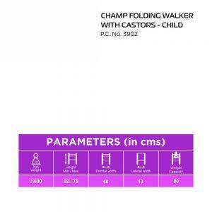 Vissco Champ folding walker with castors- child - AeonCare