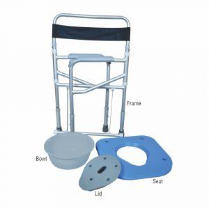 3 in 1 Multipurpose Commode Shower Chair with Wheels - Foldable - AeonCare