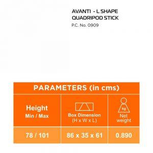 Vissco Avanti L Shape Quadripod Walking Stick - AeonCare