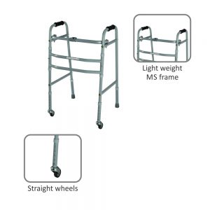 Medipedic Walker with Rotating Castor - Double Bar