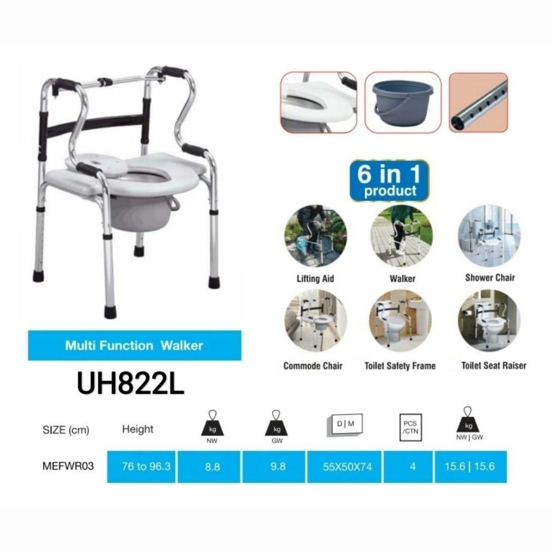 Uphealthy 3 in 1 Multipurpose Walker with Commode