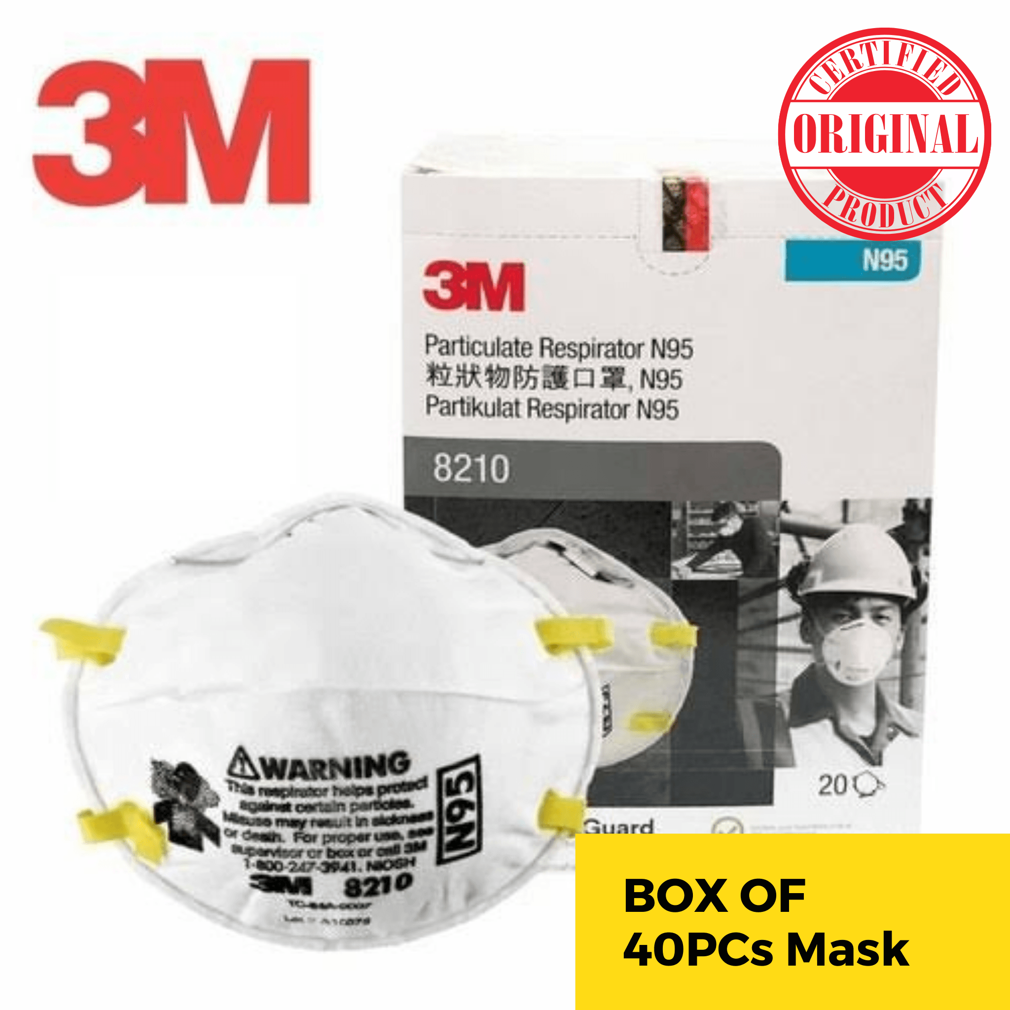 3M N95 Mask - 8210 N95 Mask - AeonCare