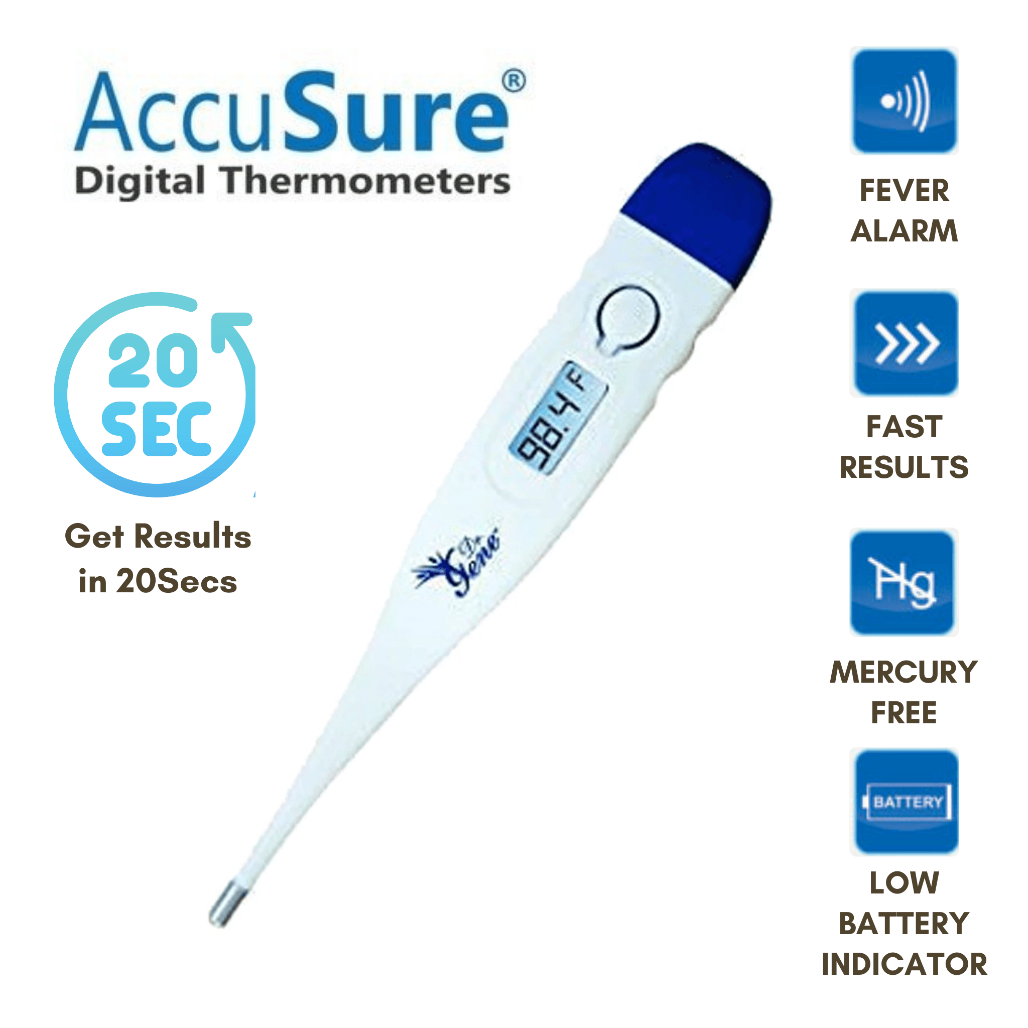 Accusure Digital Thermometer - AeonCare